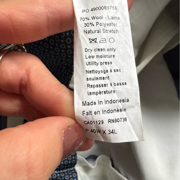 Lauren Ralph Lauren trouser pants blue gray windowpane 40 X 34 long - Picture 6 of 8